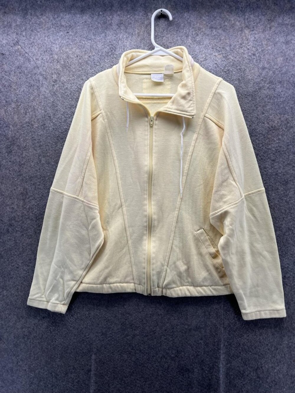 Nike Air Jacket Womens Large Yellow Full Zip Track Retro Pockets Vintage Y2K